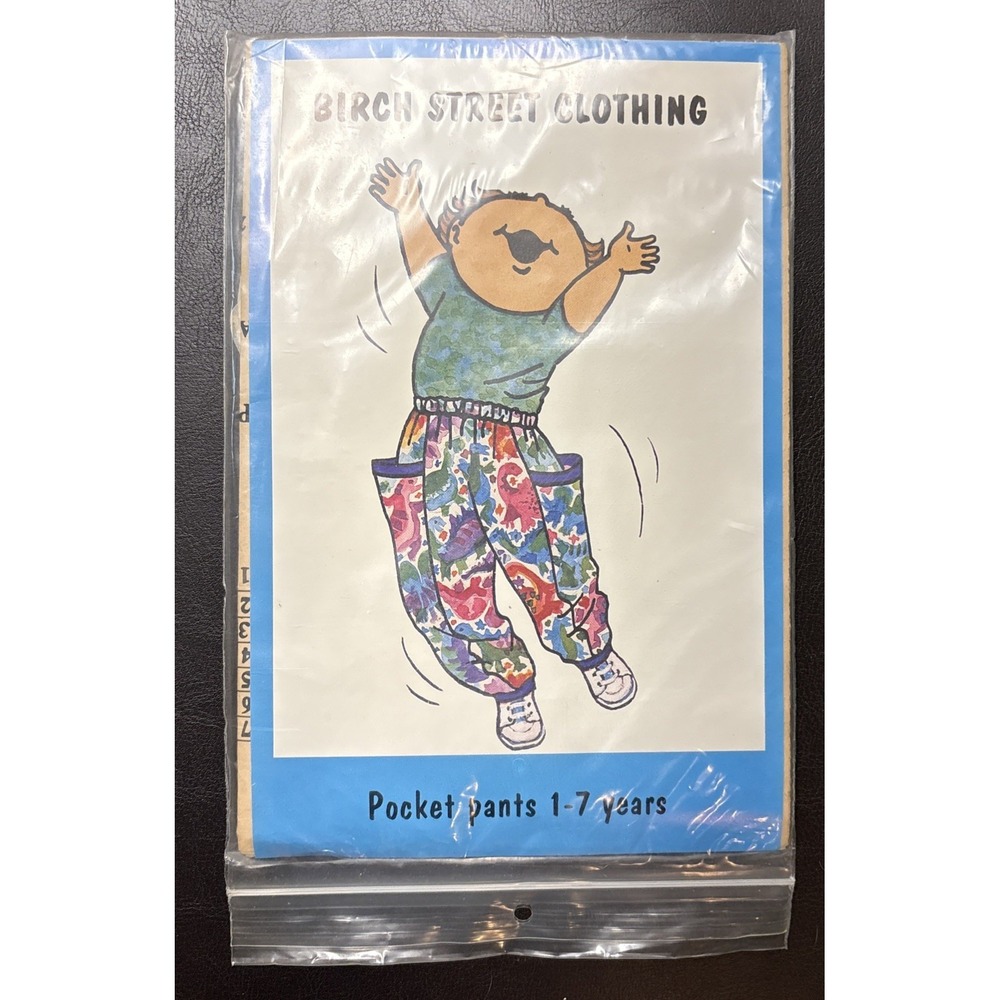 Birch Street Clothing Sewing Pattern 1990 Children's Pocket Pants 1-7 Years Vntg